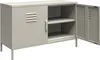 Schrank mit 2 Türen aus Metall in Taupe Produktbild-Vorschau 4