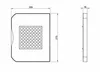 Technical drawing of a waste bin lid with dimensions. Náhled obrázku produktu