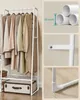 Collage of images showing a garment rack with clothes and detail shots. Náhled obrázku produktu