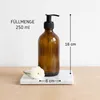 2er Set Seifenspender Braunglas 250ml, wiederbefüllbare Produktbild-Vorschau 6