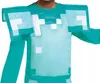 Close-up of a child wearing a Minecraft-themed diamond armor costume. Náhľad obrázku produktu