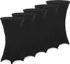 DEUBA® 5x Housses table de bar bistrot ronde noir Ø80-85 cm Voir les images du produit 1
