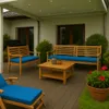 Bankkissen 120×50×7 cm blau – Sitzkissen für Gartenbank mit Produktbild-Vorschau 4