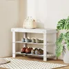 Panca porta scarpe HOMCOM in bambù con 2 ripiani, 70x28x45 Anteprima dell’immagine prodotto 10