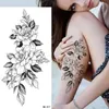 6Teile/los 3D Realistische Große Blume Temporäre Tattoos Produktbild-Vorschau 5