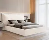 VALLH Polsterbett Bett 180x220 mit Matratze Beige Samt - Produktbild-Vorschau 1
