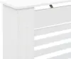 A close-up, partial view of a white radiator cover. Náhled obrázku produktu
