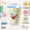 Detský pohár z melamínu, objem 250 ml, modrá farba - sada 6 Náhľad obrázku produktu 3