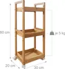 Vozík Relaxdays, 3 přihrádky, bambus, VxŠxH: 80x30x20 cm, Náhled obrázku produktu 4
