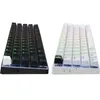Two keyboards, one black and one white, are shown side-by-side against a white background. Produktbild-Vorschau