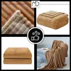 Coperta marrone a righe in rilievo 200x220 cm a scacchiera Anteprima dell’immagine prodotto 15