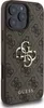 A close-up, angled view of an iPhone case with a repeating Guess logo pattern. Podgląd zdjęcia produktu