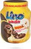 A jar of Lino Lada Duo spread with a slice of bread topped with the spread. Produktbild-Vorschau