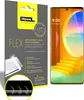 A product packaging for a screen protector next to a smartphone. Produktbild-Vorschau
