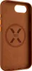 The inside of a brown phone case with an orange rim, showing the MagSafe ready logo. Podgląd zdjęcia produktu