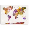 Leinwandbild weltkarte mit aquarellflecken 60x40 cm Feeby Produktbild-Vorschau 3