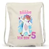 Bäääm Ich Bin 5 Turnbeutel Gymsack Einhorn 5. Geburtstag Produktbild-Vorschau 3