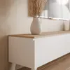IDOHOME-TV-Lowboard SELIA auf Füßen Weiß  Artisan Eiche LED Produktbild-Vorschau 2