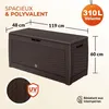 CASARIA Coffre de Rangement Brun Aspect Osier 310L Voir les images du produit 2