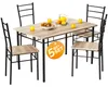 CASARIA® Esstisch mit 4 Stühlen Holz 5-tlg Set Metall Produktbild-Vorschau 1