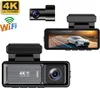 A collage of images showing a dashcam and its screen display. Produktbild-Vorschau