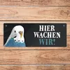 Metallschild mit Wellensittich blau Motiv und Spruch: Hier Produktbild-Vorschau 6