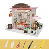 Puppenhaus Miniatur DIY Mini Haus Kit mit LED-Leuchten und Produktbild-Vorschau 2