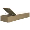 Lettino prendisole in poly rattan marrone e bianco crema Anteprima dell’immagine prodotto 7