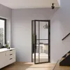 schwarz gerahmte Glas-Zimmertür in modernem, hellem Wohnraum, Türanschlag rechts Produktbild-Vorschau