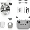 A flat lay of drone accessories and components, including a drone body with propellers, a remote controller, cables, and spare parts, arranged on a white background. Produktbild-Vorschau