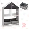 COSTWAY 2 in 1 Kinderregal mit Tafel, 2 Boxen & 6 Fächern, Produktbild-Vorschau 3