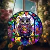 GKA Sonnenfänger Eule lila 15 cm Buntglas Lichtfänger Produktbild-Vorschau 2