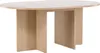 A light wood oval dining table with two pedestal bases, shown against a white background. Voir les images du produit