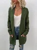 ASKSA Damen Langarm Strickjacke Mittellange Elegant Mantel Produktbild-Vorschau 2
