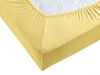 A close-up view of a yellow fitted sheet on a mattress. Produktbild-Vorschau