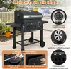 COSTWAY houtskoolgrill, grillwagen met deksel, wielen, 2 Productafbeelding-voorbeeld 6