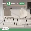 Set di 2 Sedie in velluto trapuntate LUMO Beige gambe nere Anteprima dell’immagine prodotto 9
