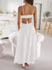 Damenkleid, langes, rückenfreies Kleid im Bohème-Stil mit Produktbild-Vorschau 3