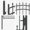 vidaXL Cancello di recinzione con punte Grigio 150 x 100 cm Anteprima dell’immagine prodotto 6