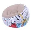 Puf BeanBag wzór Doodle XL 120 x 70 cm biały, pokryty PVC, Podgląd zdjęcia produktu 5