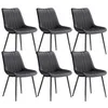 A set of six dark gray dining chairs arranged in two rows of three. Náhled obrázku produktu