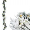 LED Tannengirlande mit Schnee und Blumen warm weiß Produktbild-Vorschau 1