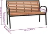 Panchina da giardino nera e marrone 116 cm in acciaio e WPC Anteprima dell’immagine prodotto 5