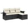 4-tlg. Garten-Sofagarnitur, modular, Schwarz, aus Produktbild-Vorschau 1