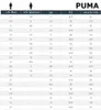 A Puma shoe size chart showing conversions between US Men's, US Women's, UK, EU, and CM sizes. Voir les images du produit