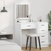 vidaXL Toaletný stolík so zásuvkami biely 50 x 41 x 135 cm Náhľad obrázku produktu 3