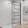 70x200cm Schwarze unregelmäßige FormDuschabtrennung 8mm Produktbild-Vorschau 1