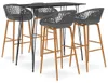 vidaXL 5-tlg. Bar-Set Schwarz und Grau Produktbild-Vorschau 8