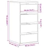 vidaXL Cassettiera nera 40x41x76 cm materiale a base di Anteprima dell’immagine prodotto 7