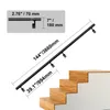 A diagram showing a black handrail installed on a set of wooden stairs, with dimensions indicated. Náhľad obrázku produktu